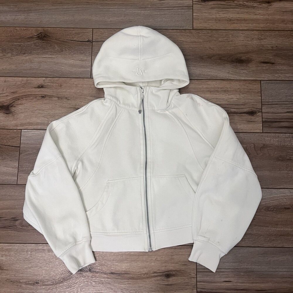 Lululemon Scuba Jacket Oversized Full-Zip Hoodie White Opal Bone Size M/L